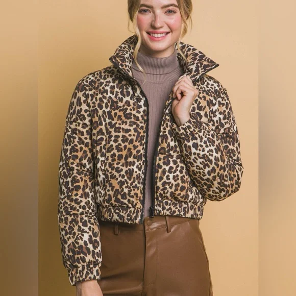 Leopard Print Women's Bomber Jacket - Picture 1 of 5